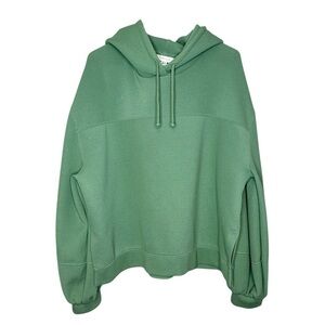 Topshop Women's Green Oversized Panel Hoodie Size XL